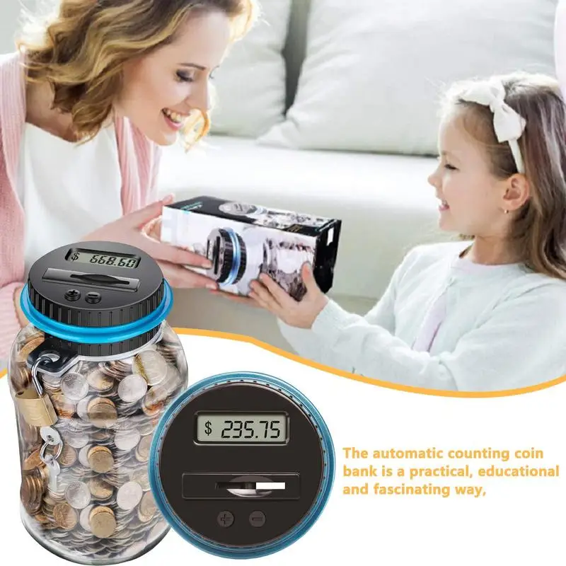 Piggy Bank Counter Coin Electronic Digital LCD Counting Coin Money Saving Box Jar Coins Storage Box Gifts For Kids Toddlers