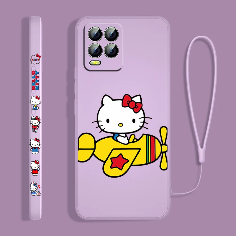 cute anime hellokitty girl for oppo realme 50i 50a 9i 8i 6 pro find x3 lite neo gt master a9 a5 liquid left rope phone case capa free global shipping
