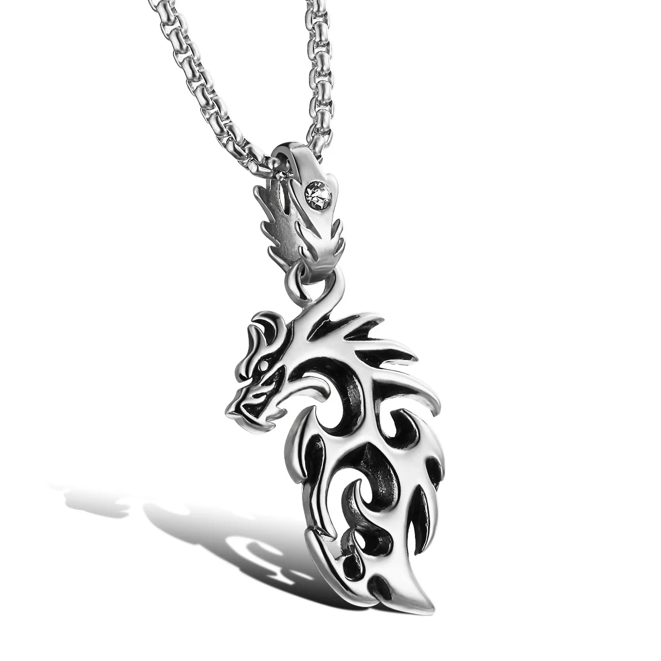 

Personalized Fashion Hollow-out Gold Flame Dragon Necklace Pendant for Men