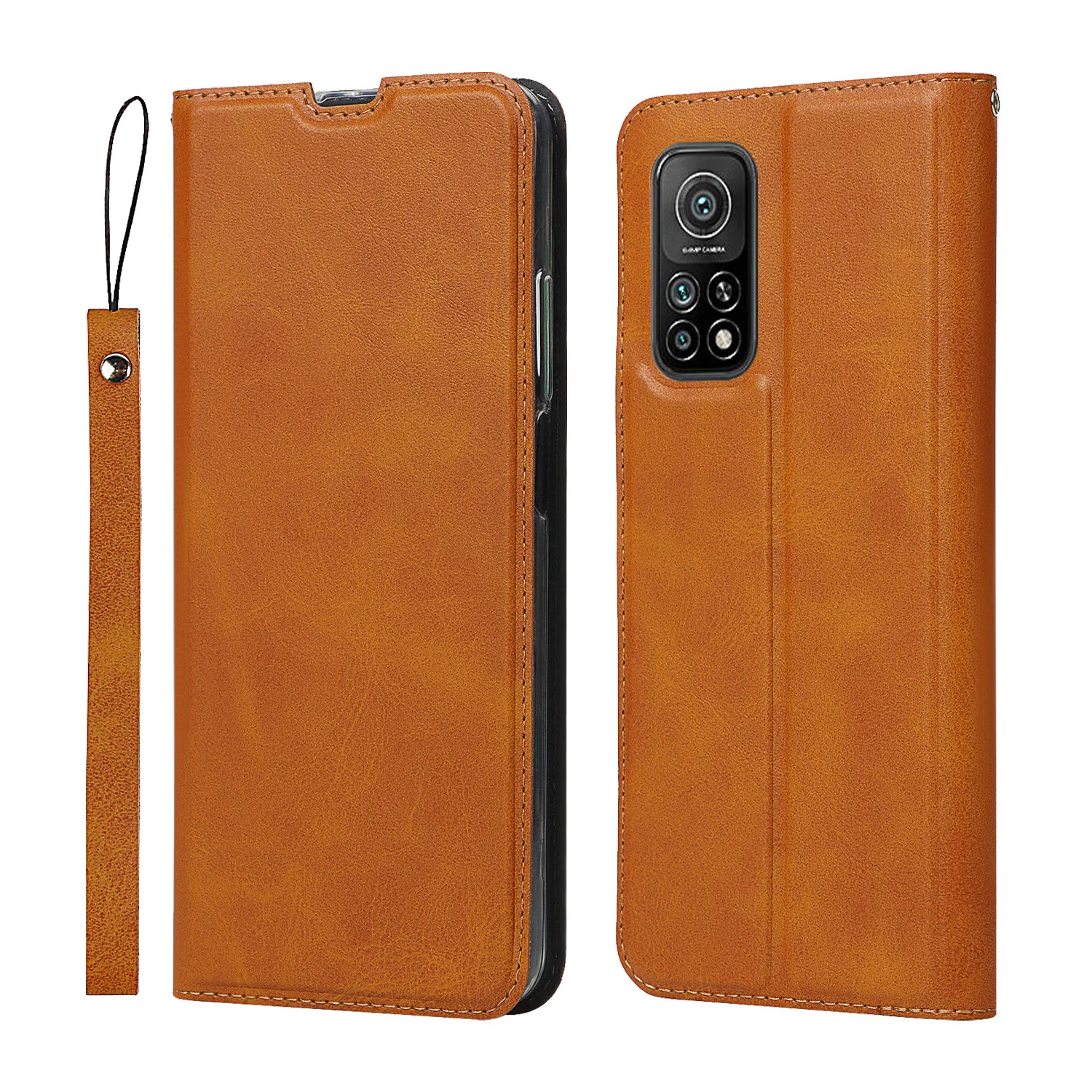 

Premium Leather Case for Xiaomi Mi 10T 5G / Xiaomi 10T Pro 5G Ultra-Thin Retro Flip Case Magnetic adsorption cover + 1 Lanyard