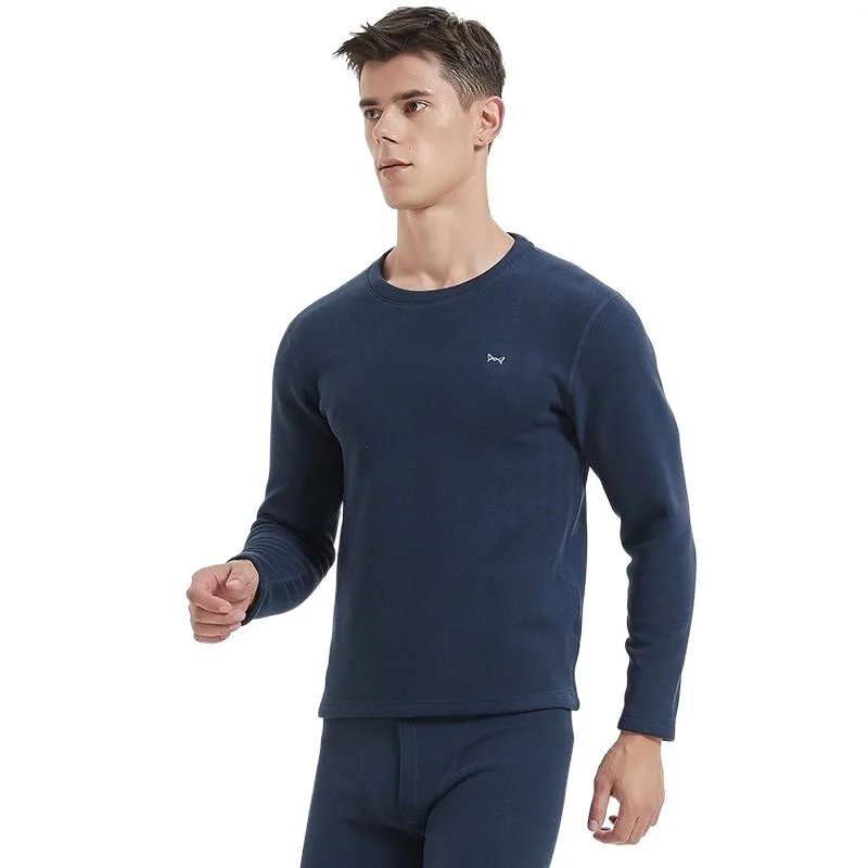  Dralon Thermal Underwear Men's Fleece-lined Thickened Fleece Silk Winter Heating Cold-Proof Heattech Long Johns