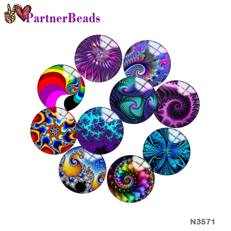 

Swirly Spiral fractal art Image printing metal DIY snap button accessories Fit bag hat Clothes shoes N3571