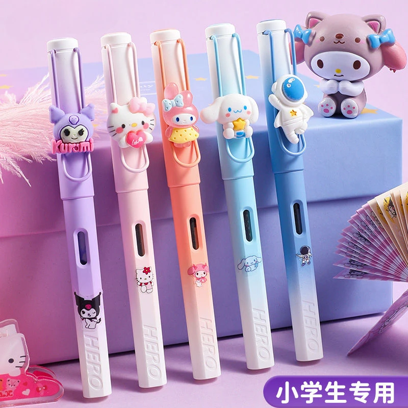 

New Hello Kitty Kuromi Cinnamoroll My melody Sanrio anime cute erasable pen creative kawaii corrective grip stationery wholesale