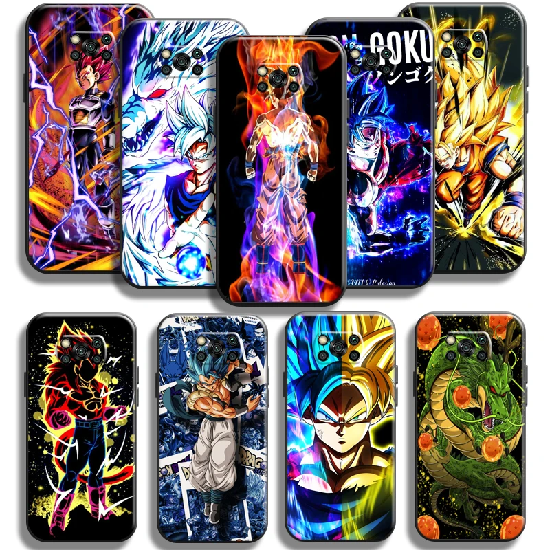 

Dragon Ball Goku Phone Case For Xiaomi Poco X3 Pro X3 NFC POCO X3 GT Soft Back Carcasa Black Coque Funda