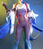 original god shenhe cos suit full set of spot hollow jumpsuit liyue lone chen qihuai game anime cosplay female