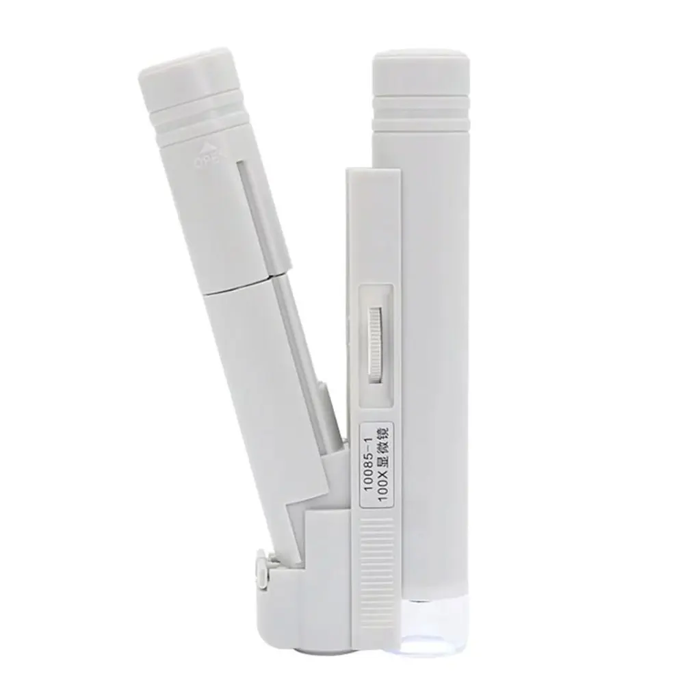 

Handheld Microscope 100X Mini Pocket Portable Microscope LED Lamp Light Foldable Jewelry Magnifier Magnifying Loupe