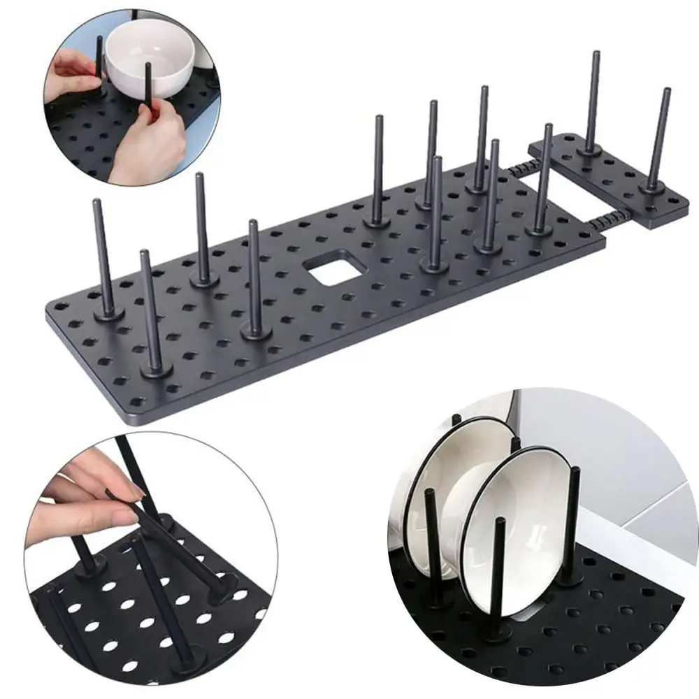 

Material Drawer Type Telescopic Kitchen Shelf Organizer Bowl Pot Storage Holder Drawer Organizer Tray Dish Drying Rack