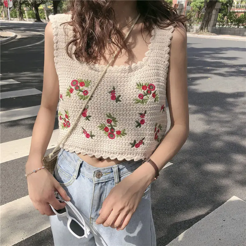 

All Match Summer Fashion Women's Flower Casual Pullover Tank Top Vest Soft Holiday Picnic Travel Lovely Girl Gentle Flower