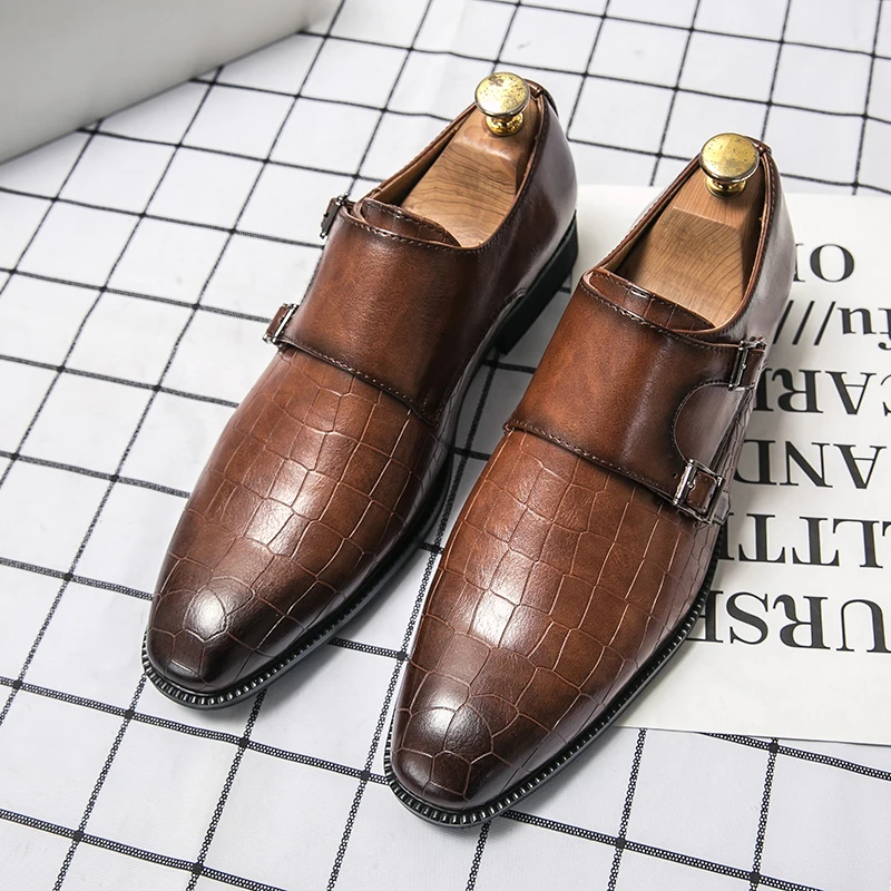 

Туфли Monk shoes мужские деловые, обувь для встреч, на шнуровке, коровья кожа, водонепроницаемая Свадебная обувь, офисная обувь