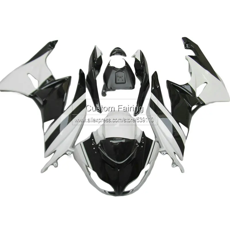 Комплект обтекателей фабрики ABS для Kawasaki zx6r ZX-6R 09 - 12 Ninja 2009 2010 2011 2012 белые черные