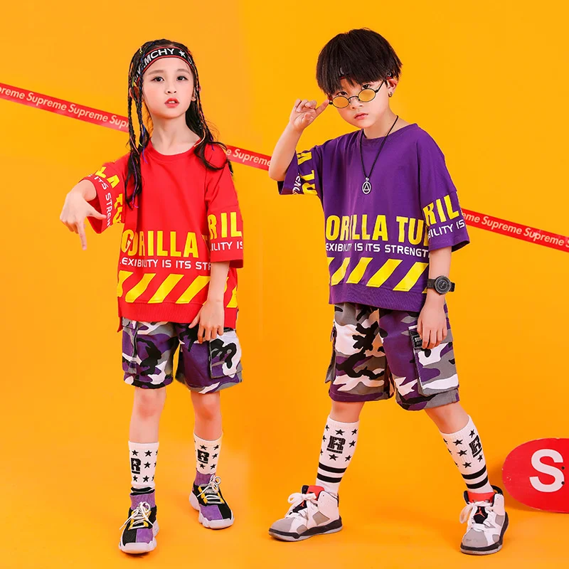 

Детская камуфляжная осенняя одежда для выступлений для мальчиков и девочек детская одежда в стиле хип-хоп