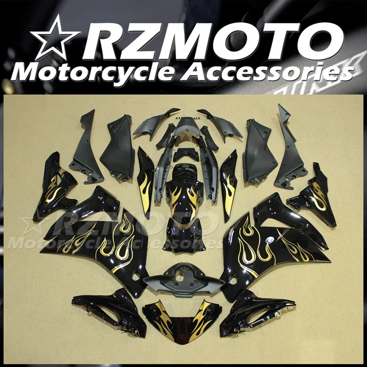 

Новый комплект обтекателей для мотоцикла ABS, подходит для HONDA CBR250R 2011 2012 2013 2014 11 12 13 14, кузов под заказ с золотым пламенем