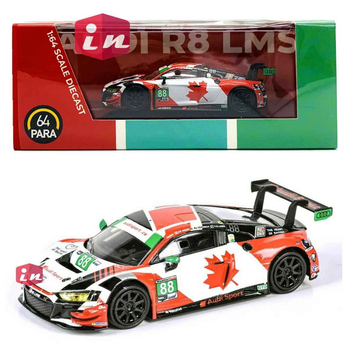 

Коллекция автомобилей из литых под давлением моделей автомобилей пара64 R8 LMS GT3 - 2019 24 Daytona 1:64 ограниченный выпуск игрушечный автомобиль для хобби