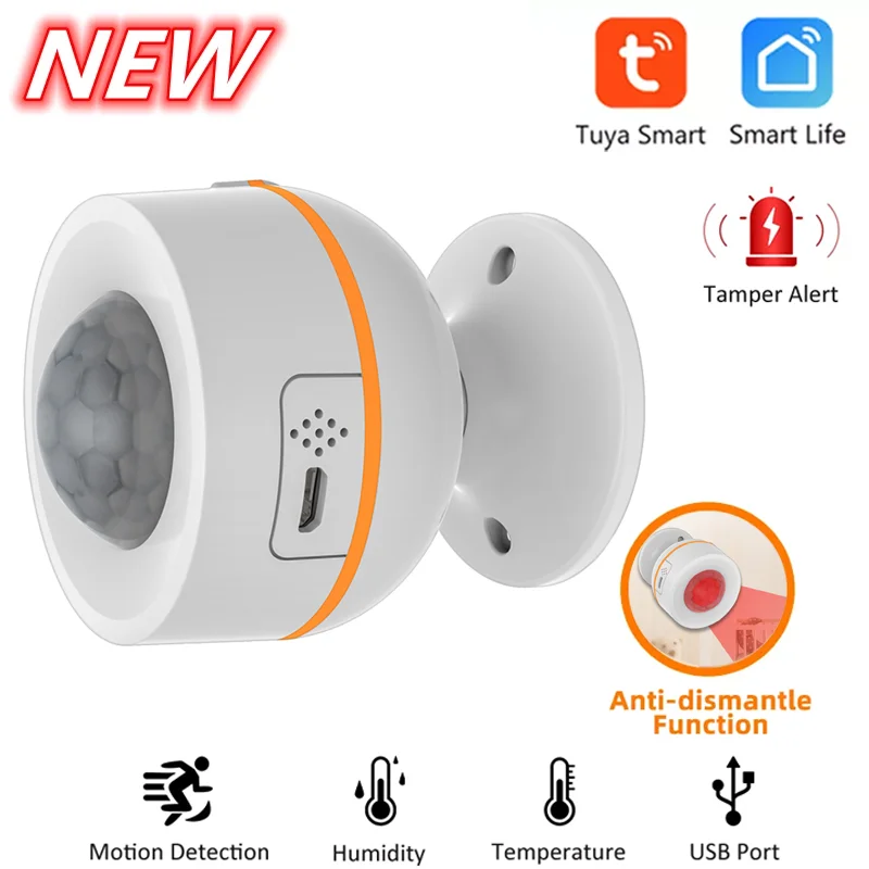 Смарт-датчик движения Tuya Zigbee Пассивный инфракрасный датчик температуры и