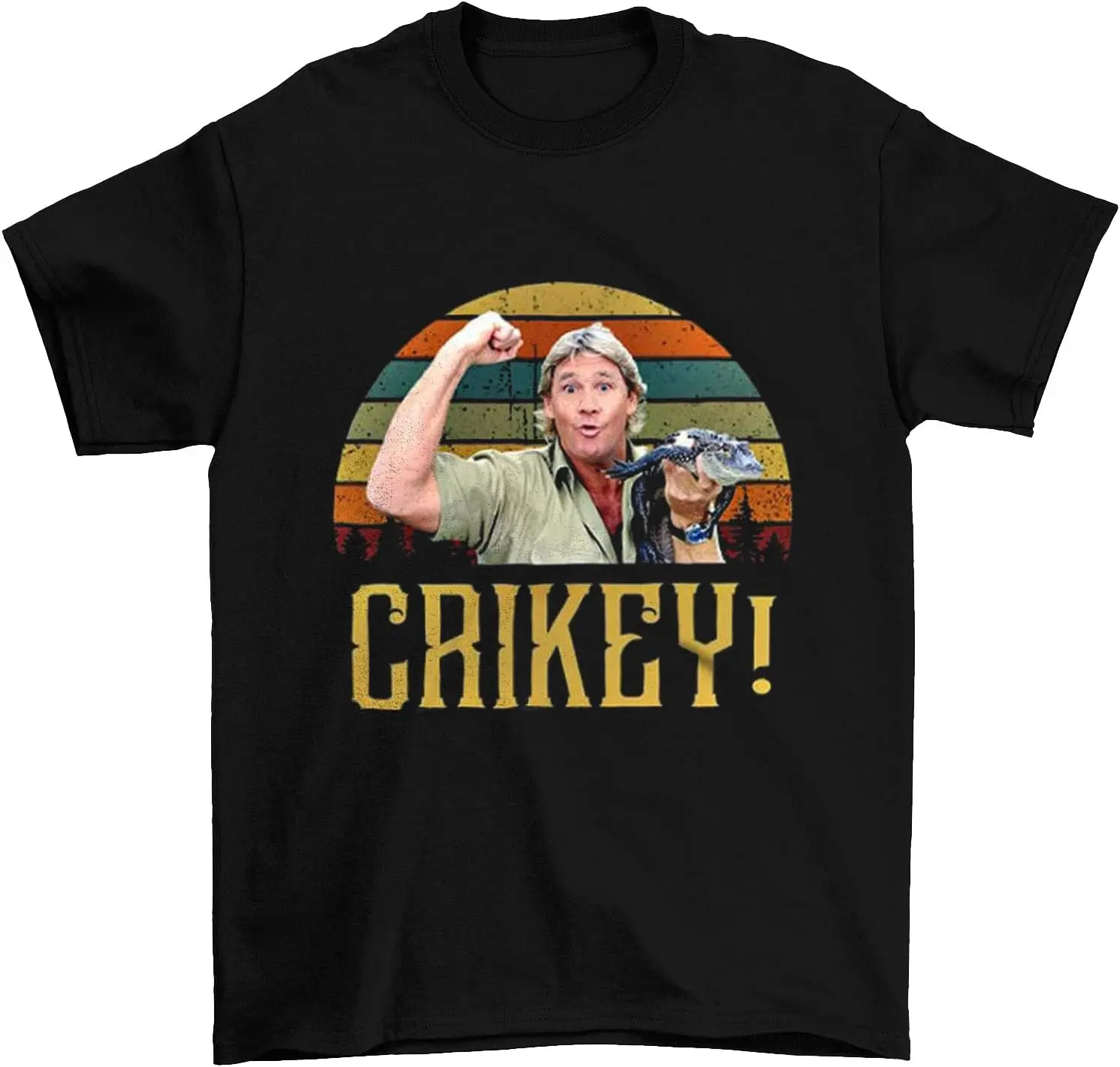 Vintage T-Shirt Steve Irwin Crikey klasyczna koszulka filmowa zabawna czarna