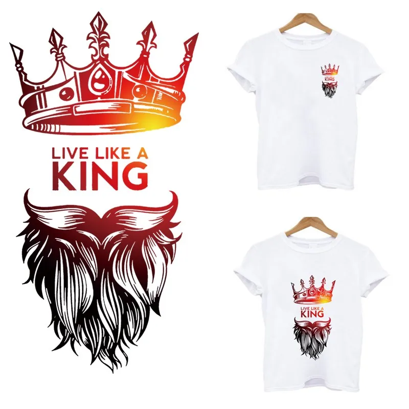 

Thermo Stickers on Clothes Heat-sensitive Patches Custom Patch Free Shipping Iron-on Transfers for Clothing Crown Lion Stripes