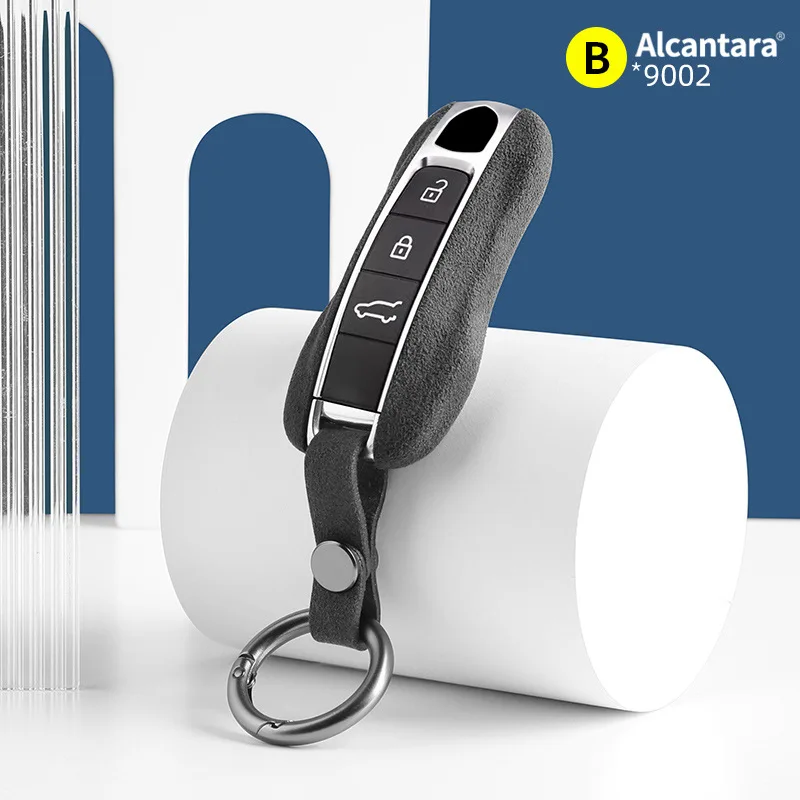 

Для Porsche Cayenne Panamera 911 Taycan 2018 2019 2020 2021 2022 2023 2024 Высококачественный замшевый чехол для ключей из алькантары