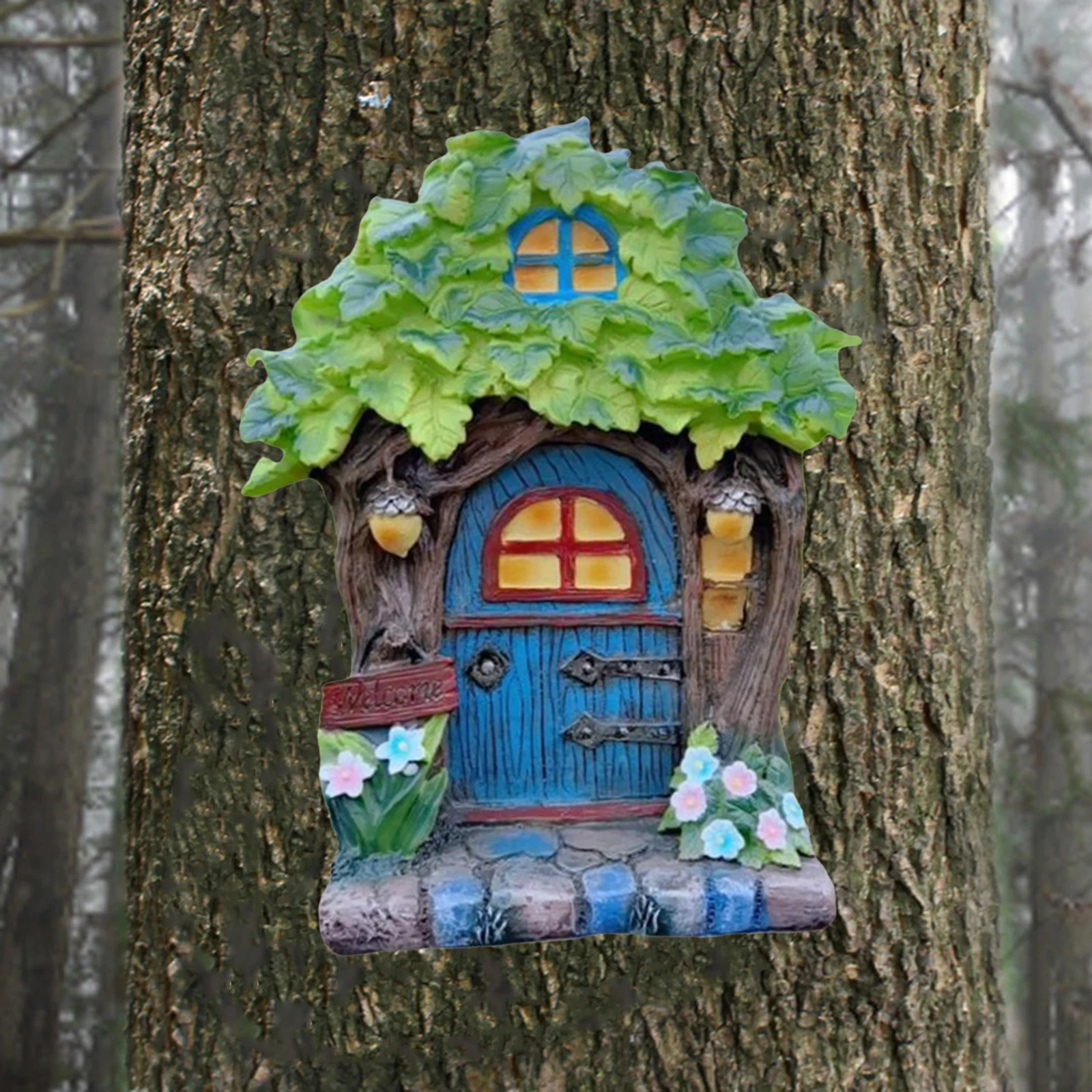 

Fairy Door And Windows Fairy Garden Decor, Garden Gnomes Outdoor Fariy House