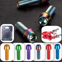 6pcs m518mm plated mtb bicycle steering handlebar stem skettle holder color crews bolts alloy steel light weight high strength