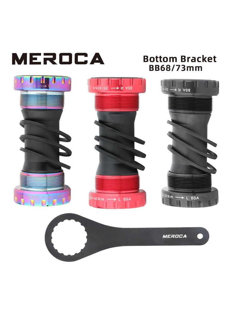 

MEROCA Mountain Bike Center Axle BSA Sealed CenterAxles Suitable For 68-73mm BC1.37-24T 24mm For MTB Road Bicycle Bottom Bracket