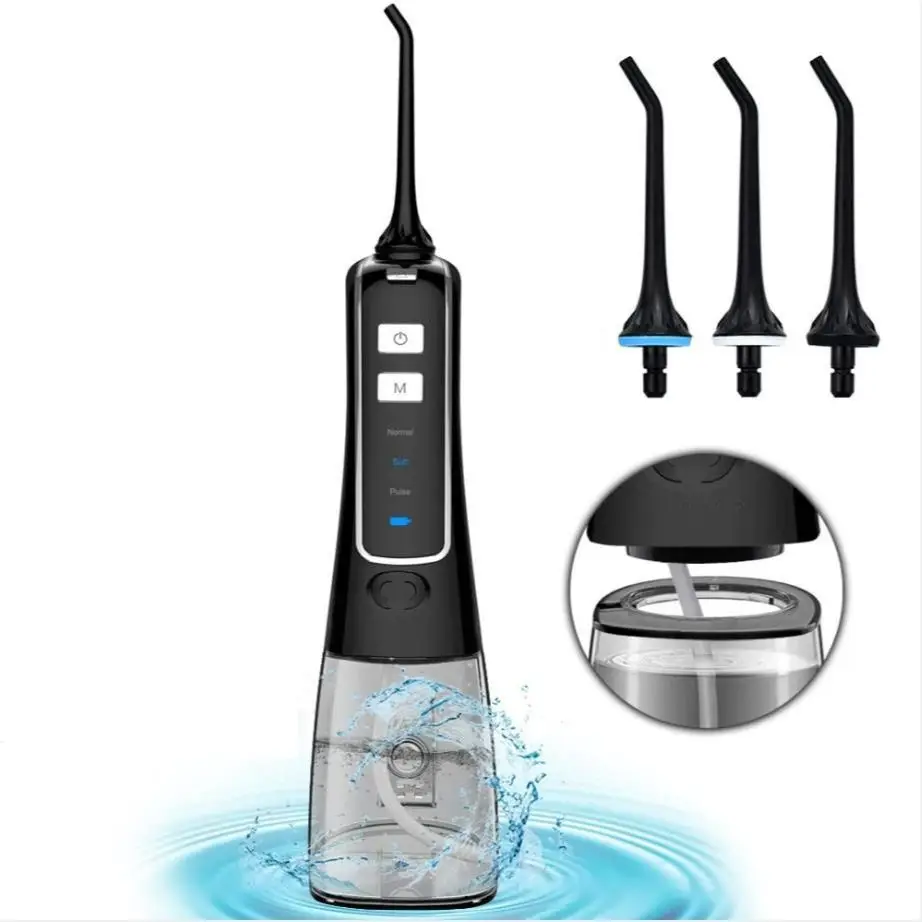 

200ml Oral Irrigator Portable Electric Toothbrush Tartar Clean Teeth Rinse Tooth Healthy Oral Cavity with 3 Sprinkler