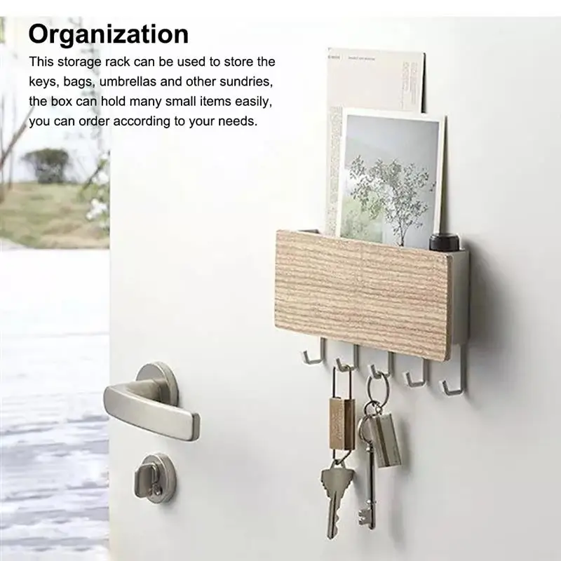 

Wall Sundries Shelf Door Key Storage Hanger Hook Box Hallway Bedroom Household Rack Organizing Umbrella Holder Kitchen
