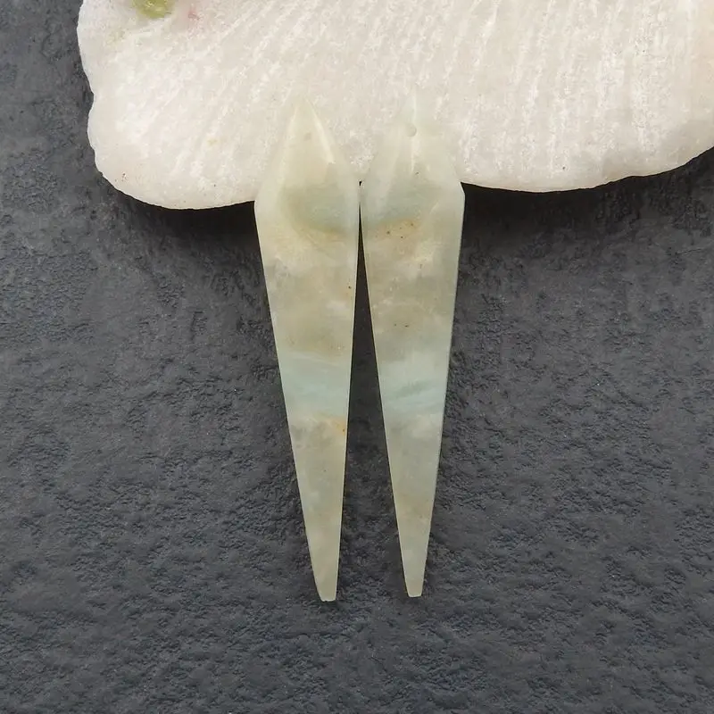 Женские серьги из натурального амазонита 47x10x4 мм | Украшения и аксессуары