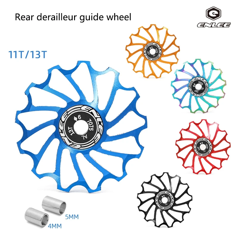

ENLEE11T 13T Jockey Wheel Rear Derailleur Bicycle Bearing Pulley On For MTB Mountain Road Bike Aluminum Alloy Metal Guide Bearin