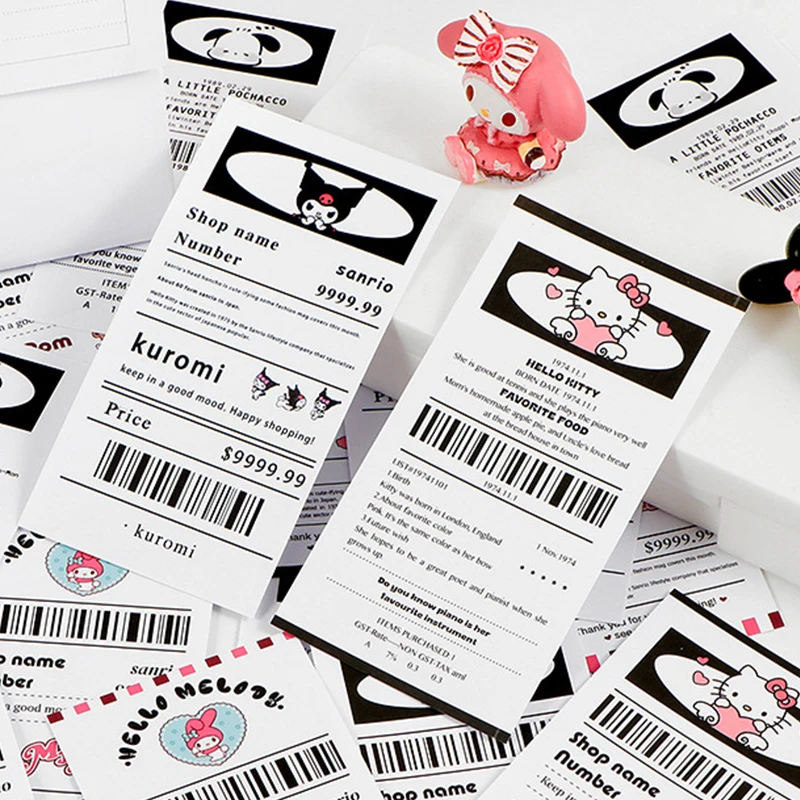 

20sheets Kawaii Labels Sealing Sticky Stickers Cute Cartoon Hello Kitty Pocheacco Cinnamoroll Kuromi Melody Stationery Supplies
