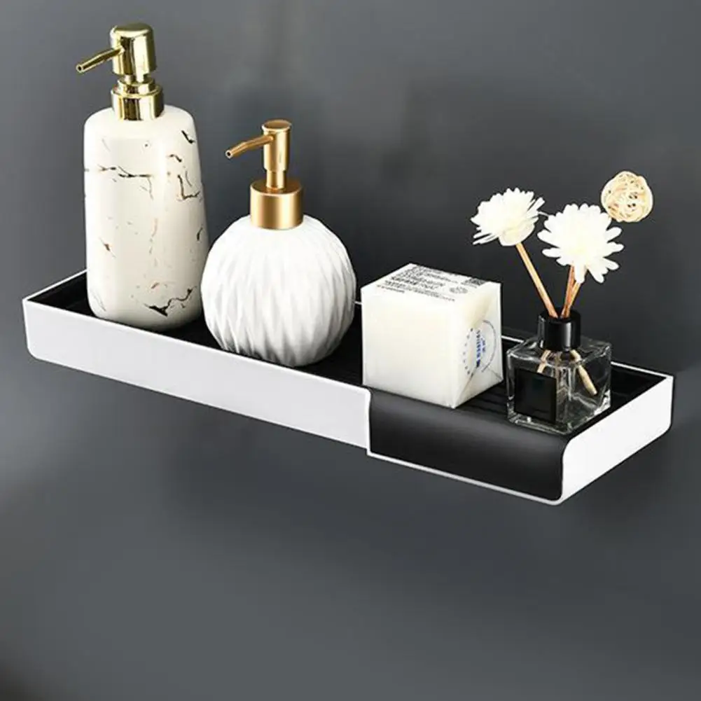 

Practical Self Adhesive Convenient Wall-mounted Storage Rack Good Bearing Capacity Bathroom Rack Bathroom Supplies