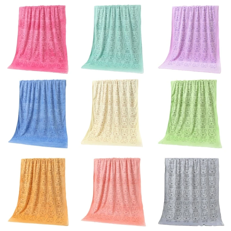 

H37A Cartoon Face Towel Soft Microfiber Face Towel Bath Towel Women Hair Towel