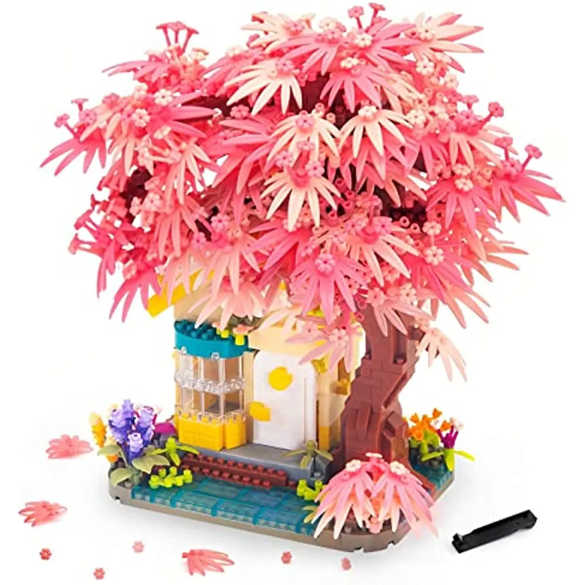 

Cherry Blossom Bonsai Tree Building Set Sakura House Model Sets for Adults, 1500Pcs Mini Micro Bricks Gift for Girls Boys 14+