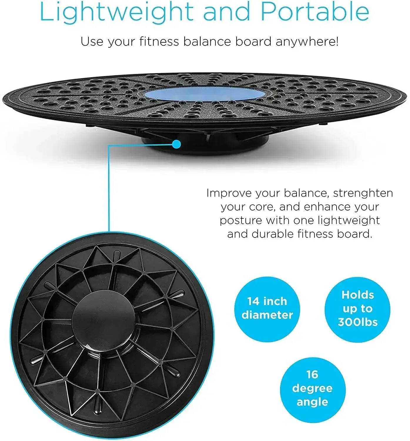 

Yoga Stability Home Wobble Plate Waist Sport Equipmen Board Balance Exerciser Disc Rotation Round Training Twisting Fitness Gym
