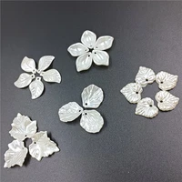 20pcslot abs pearl beads loose beads leaf shaped jewelry clothing accessories for diy handmade crafts white hair jewelry beads