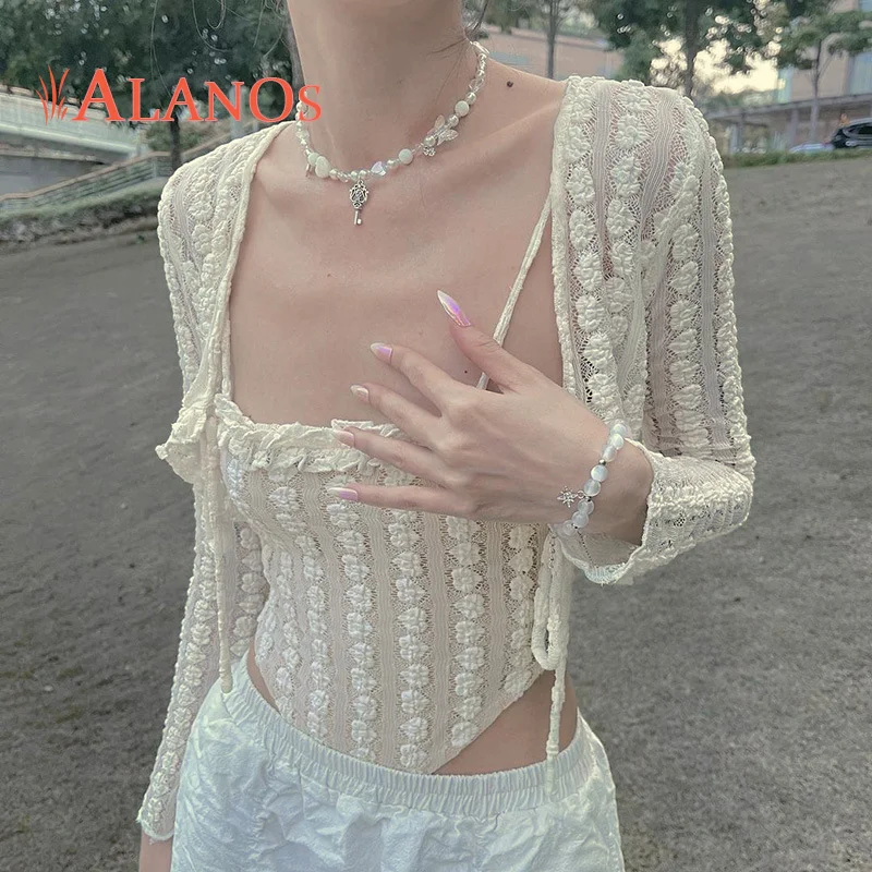 

УКОРОЧЕННЫЙ ТОП ALANOS с вырезами для фитнеса, топ из двух частей, женские пикантные уличные Топы с длинным рукавом, Весенняя женская одежда 2022