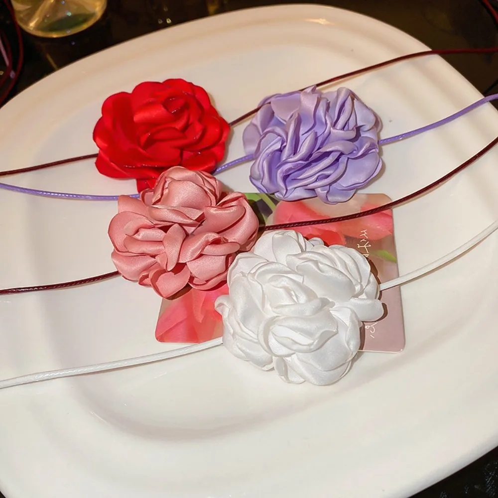 

Party Fashion Romantic Adjustable Chain Big Rose Necklace Wedding Necklace Rose Flower Choker Girls Gift