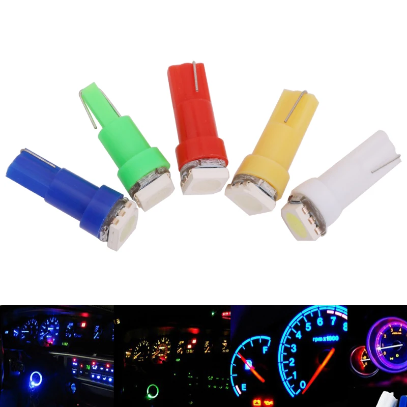 

2 шт., автомобильные лампы T5 5050 1SMD для приборной панели