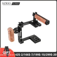 kayulin dual use adjustable dslr camera cage kit with wooden and side handle grip for universal dslr cameras