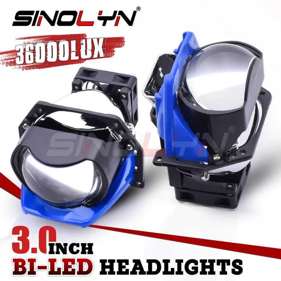 

Sinolyn Bi LED Projector Lenses For Headlights Car Lights 36000LUX For Hella 3R Auto LED Diode Light Car Accessories Retrofit