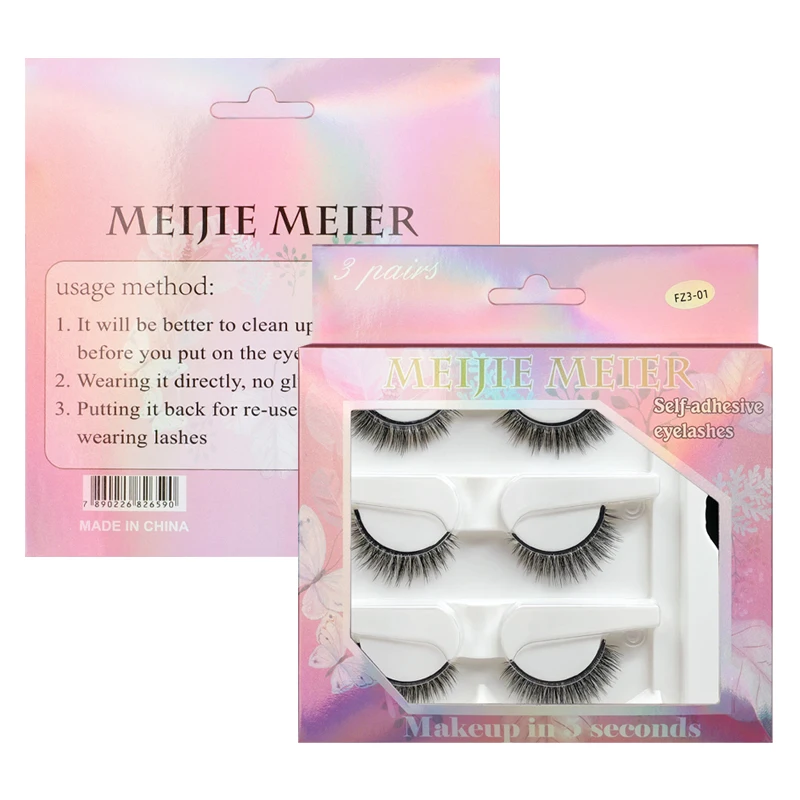 

3 Pairs-Reusable Self-adhesive False Eyelashes-VIP link