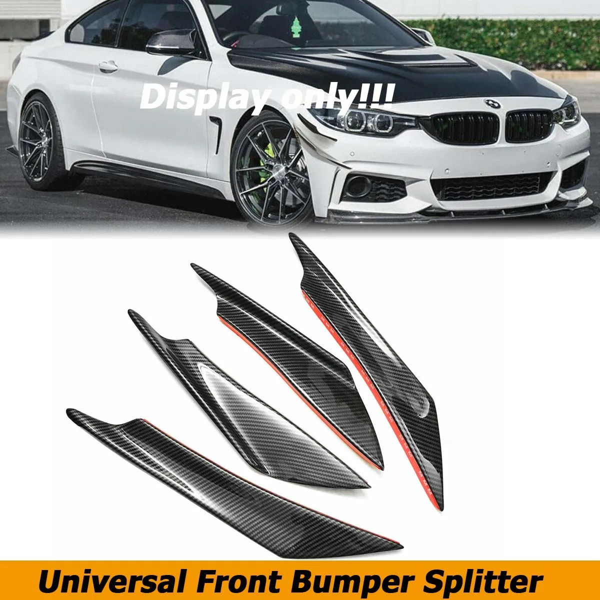 4PCS Front Bumper Lip Side Fin Splitter Body Spoiler Canards Cover Sticker Universal For BMW F30 F31 F32 F33 F22 Car Accessories