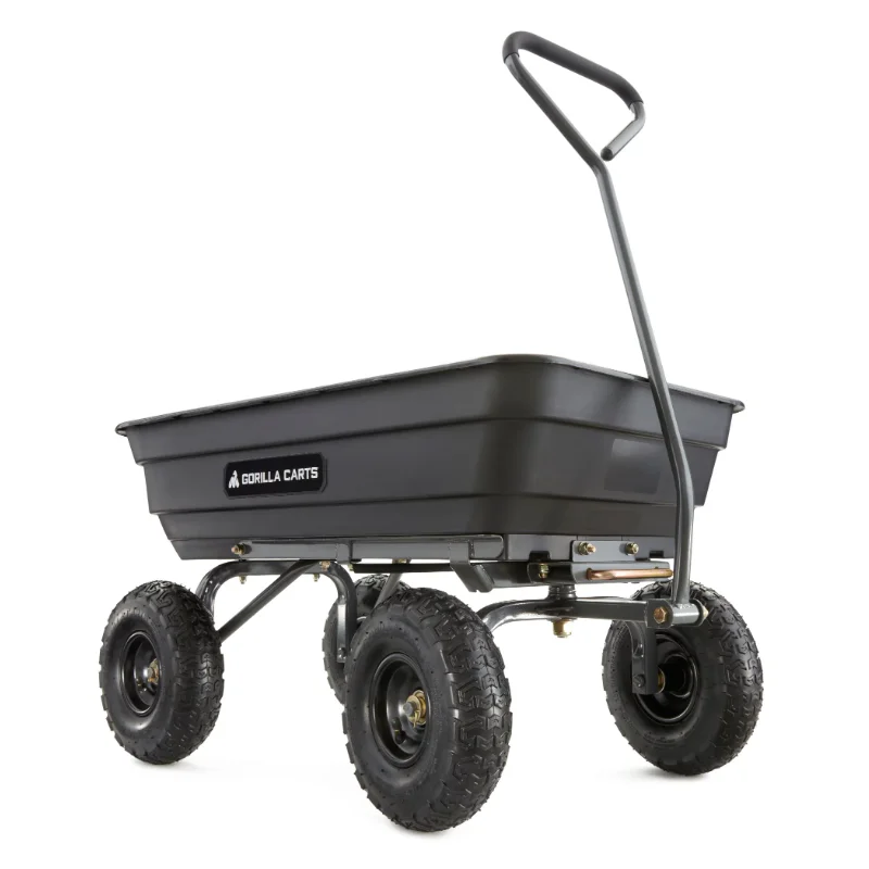 Gorilla Carts GOR4PS 600-lb, Garden Dump Cart with 10" Tires