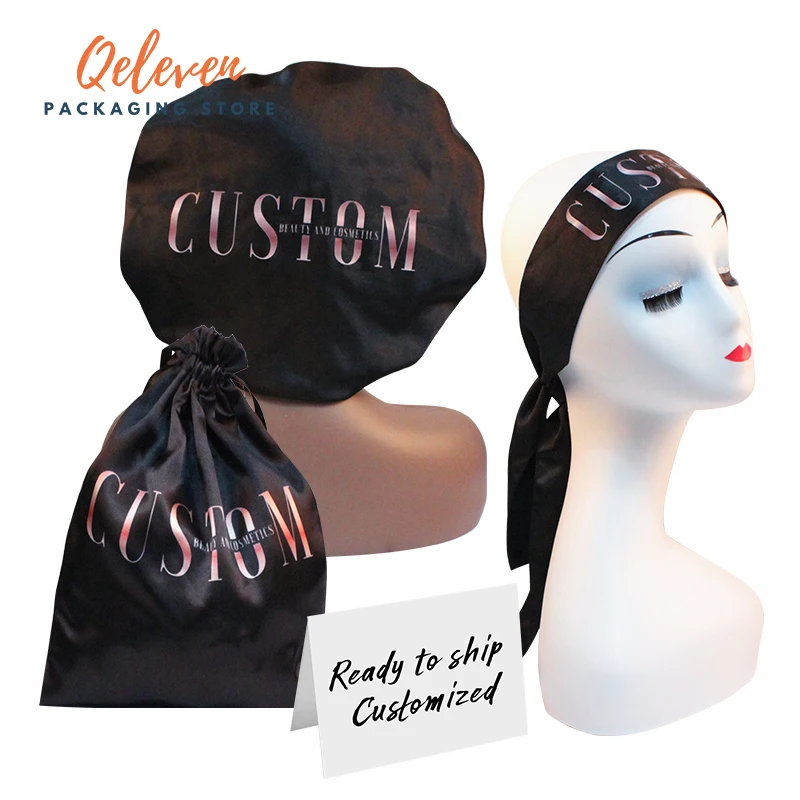 

Женские атласные шляпы с логотипом под заказ, регулируемая модель/обруч с краями, повязка на голову/пряди атиновые сумки, аксессуары для вол...