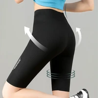 high waist fitness cycling pants women thin ice silk shark skin yoga pants hip lifting tights running sports leggings shorts