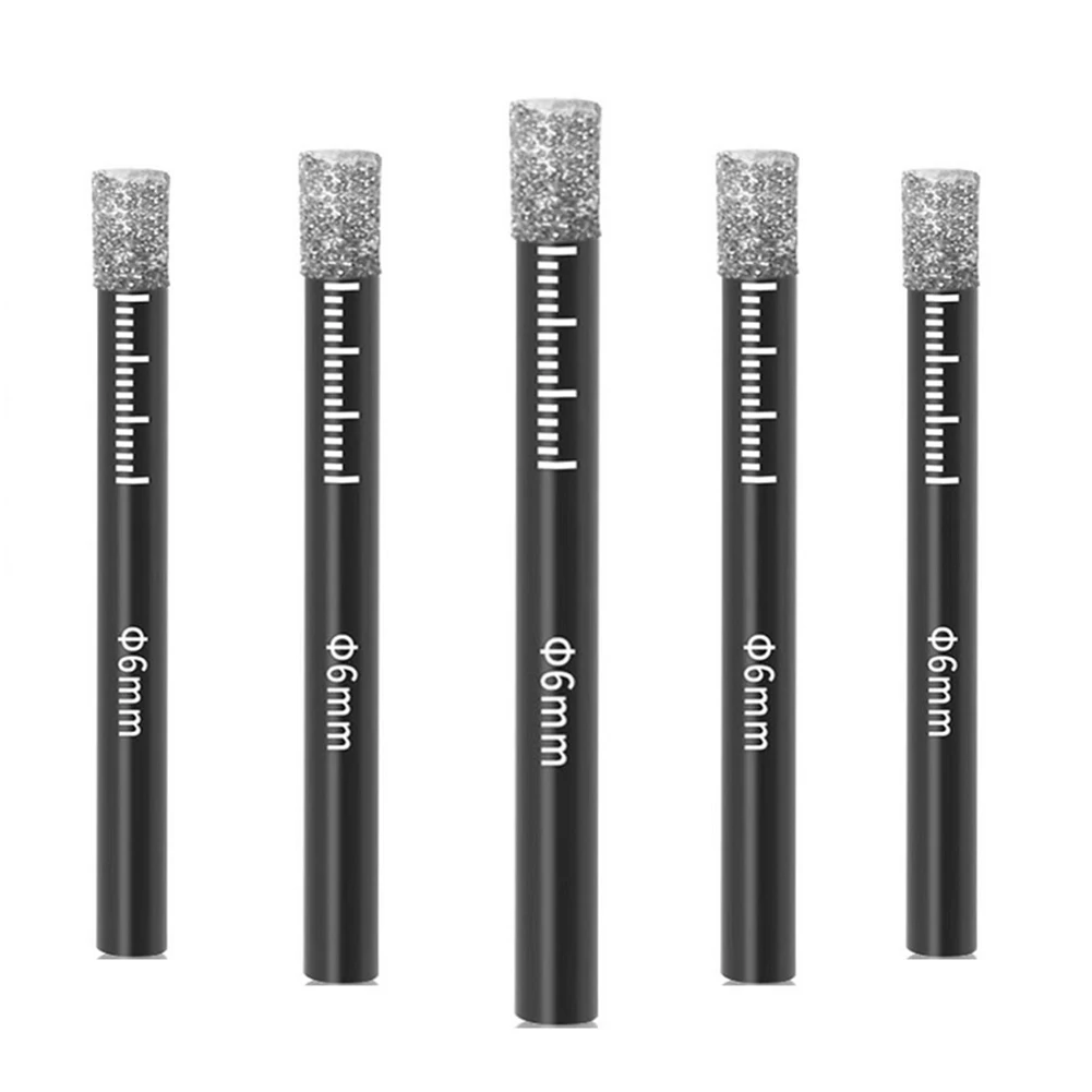 

5pcs 6mm Dry Diamond Drill Bits Set For Marble Ceramic Tile Stone Glass Cutting Hole Saw Dirll Bits Power Tools Parts