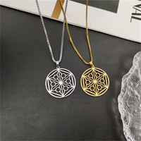 stainless steel jewelry personalise geometric shape pendant necklace for women men box chain simple necklaces exquisite present