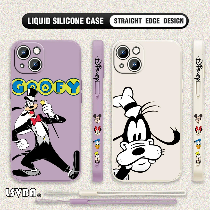 Чехол Goofy Goof для Apple iPhone 15 14 13 12 11 Pro Max Plus 8 7 SE чехол с жидкостью и левой веревкой