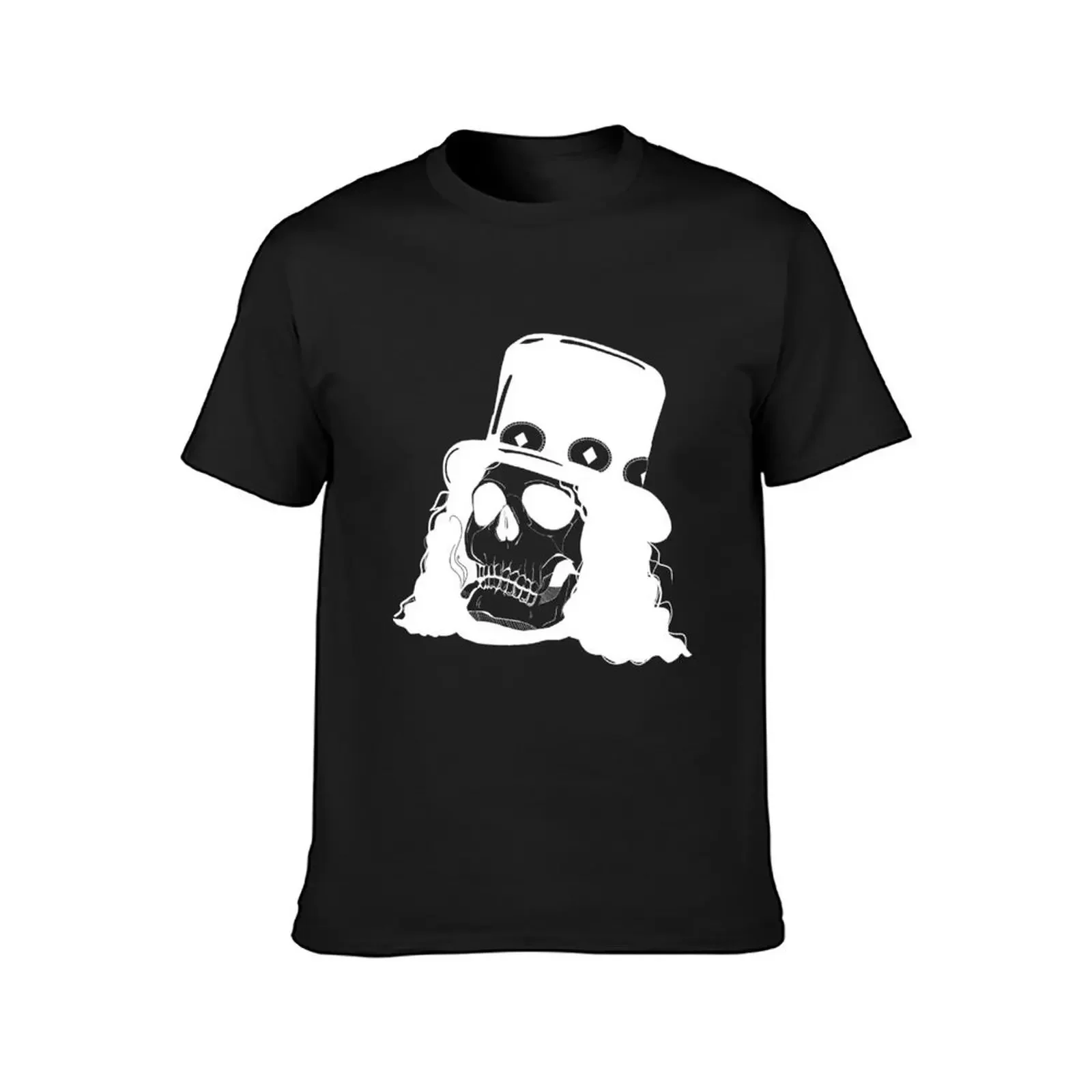 Мужская хлопковая мешковатая футболка с принтом черепа