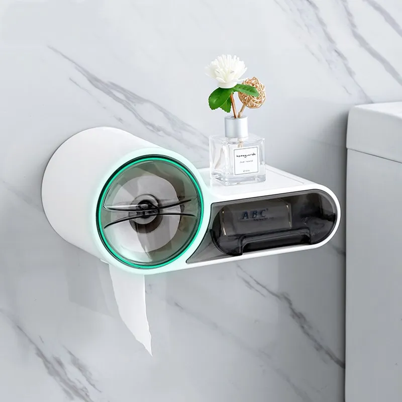 

Waterdichte Wc Dispenser Toiletrolhouder Badkamer Papieren Tissue Doos Muur Roll Papier Opbergdoos Badkamer Accessoires