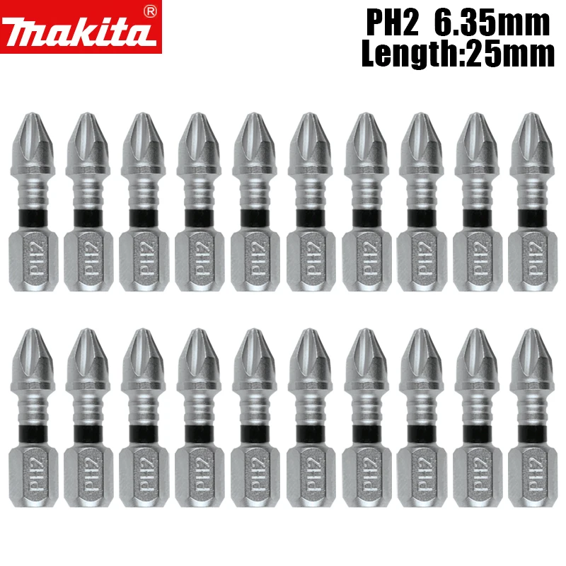 

Makita Оригинал #2 Phillips 1 "вставка бит 90X долгий срок службы высокий крутящий момент ударная отвертка PH2 25 мм набор сверл для электрического шуруп...